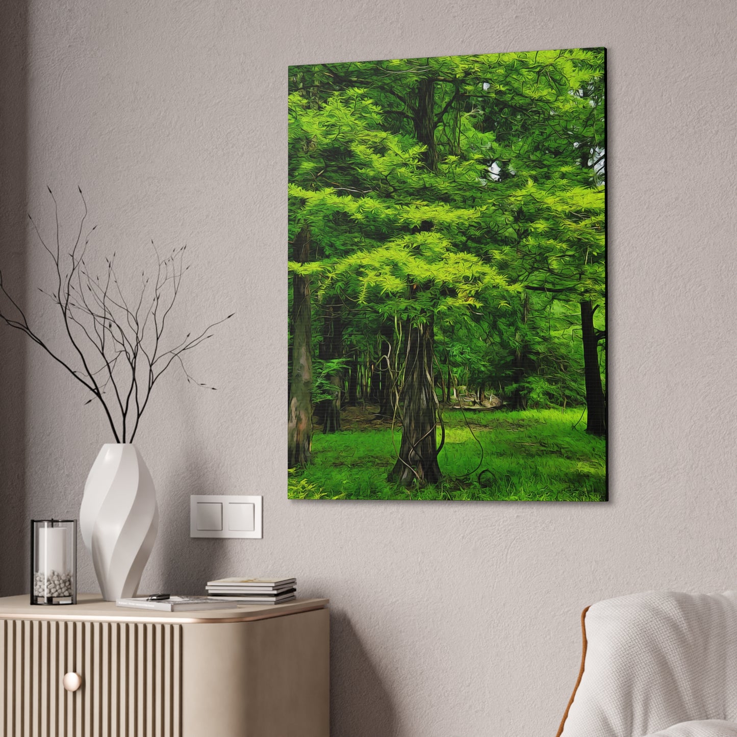Spring Green Cypress - oil paint filter