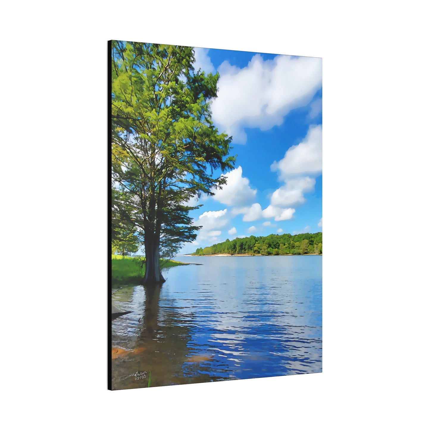 Lakeside & Cypress - oil paint filter